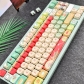 Apricot Blossoms Drizzle 104+16 PBT Keycaps Set Cherry / QX3 Profile for MX Switches Mechanical Gaming Keyboard